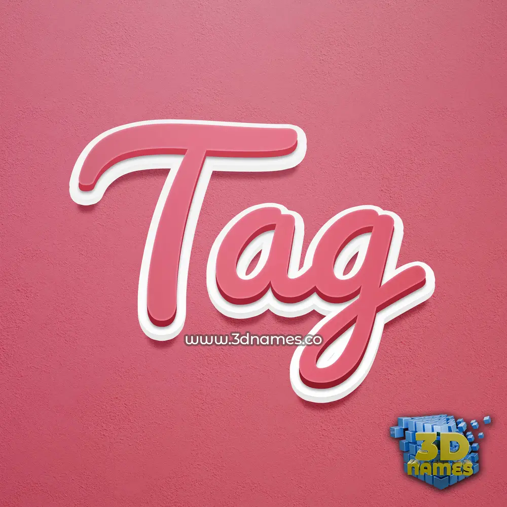tag in Red Scribble style - 3D name wallpaper