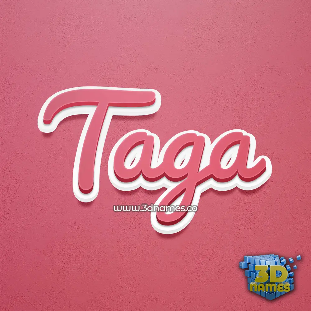 taga in Red Scribble style - 3D name wallpaper