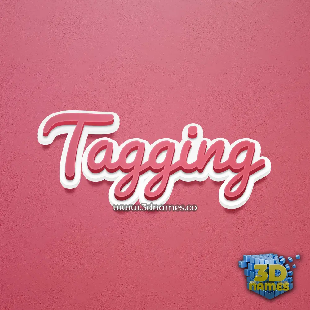 tagging in Red Scribble style - 3D name wallpaper