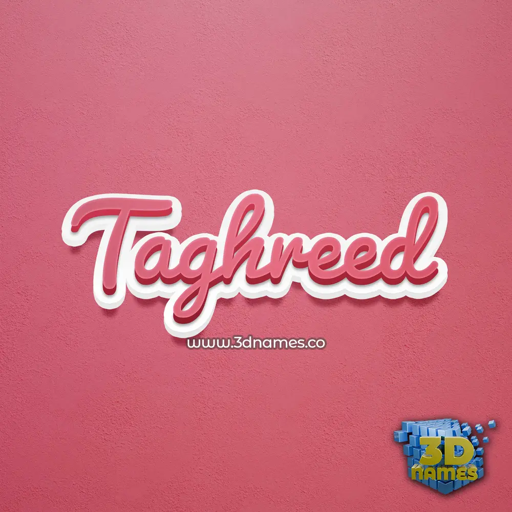 taghreed in Red Scribble style - 3D name wallpaper