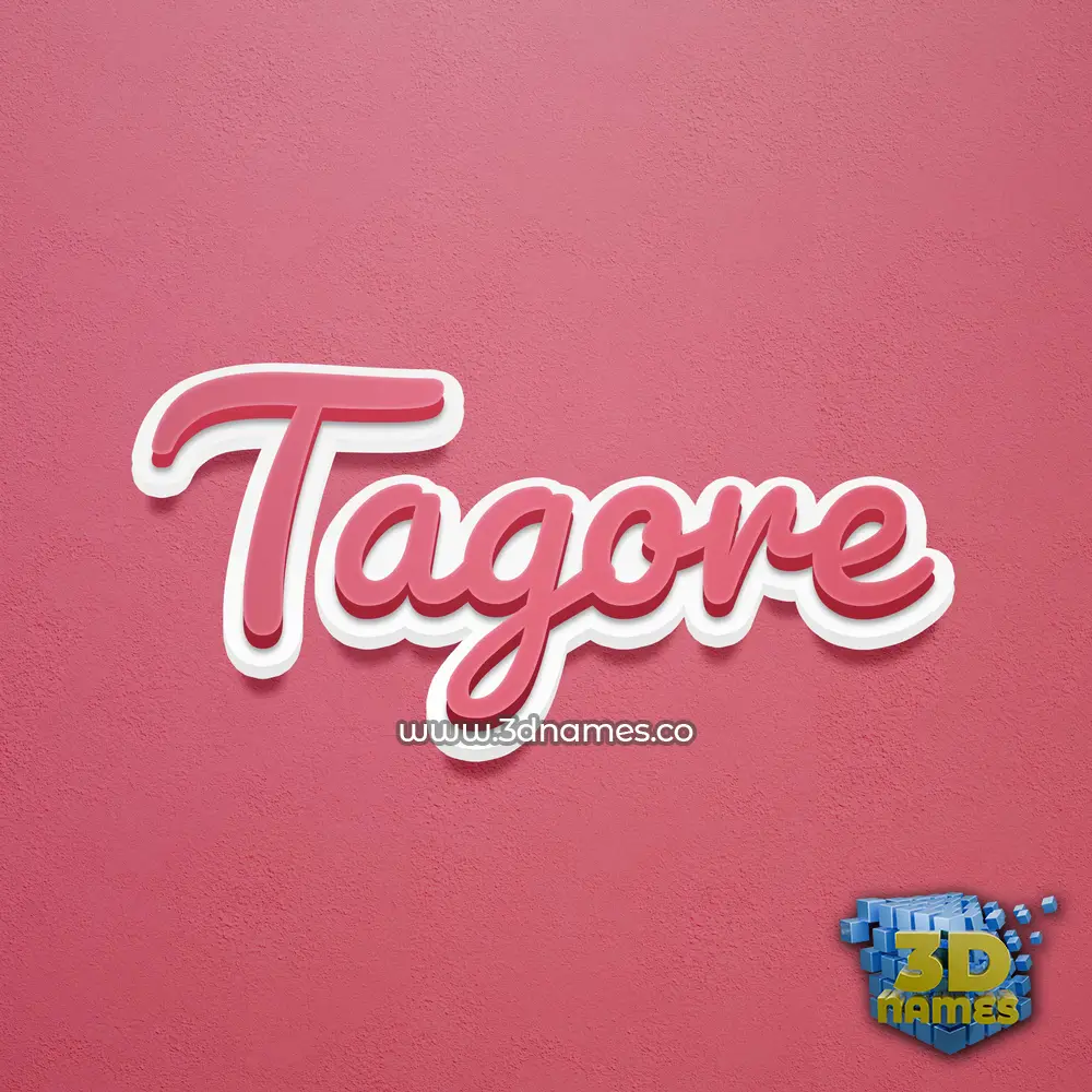 tagore in Red Scribble style - 3D name wallpaper