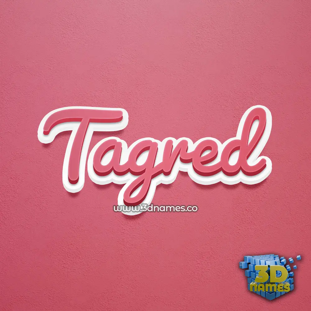 tagred in Red Scribble style - 3D name wallpaper