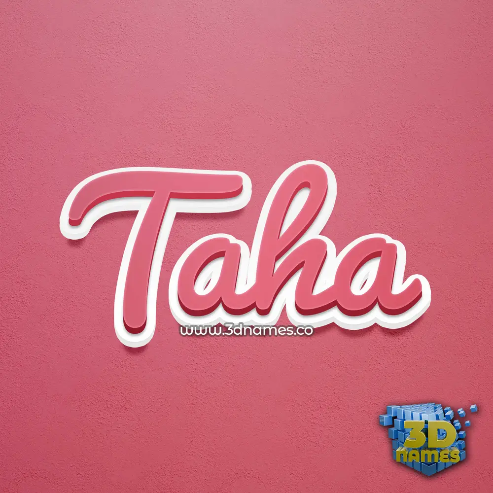 taha in Red Scribble style - 3D name wallpaper