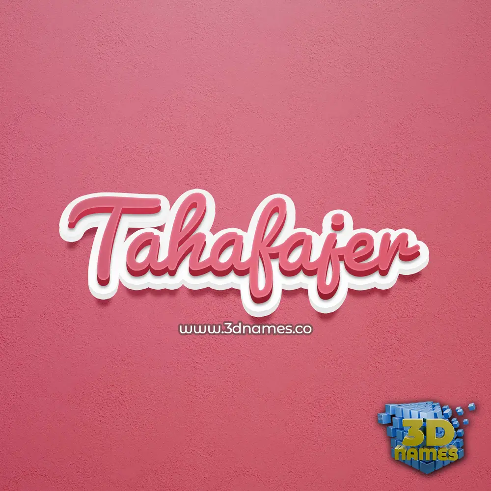 tahafajer in Red Scribble style - 3D name wallpaper