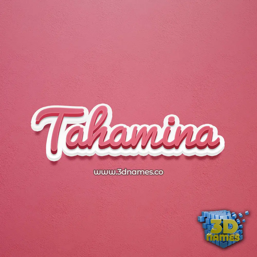 tahamina in Red Scribble style - 3D name wallpaper