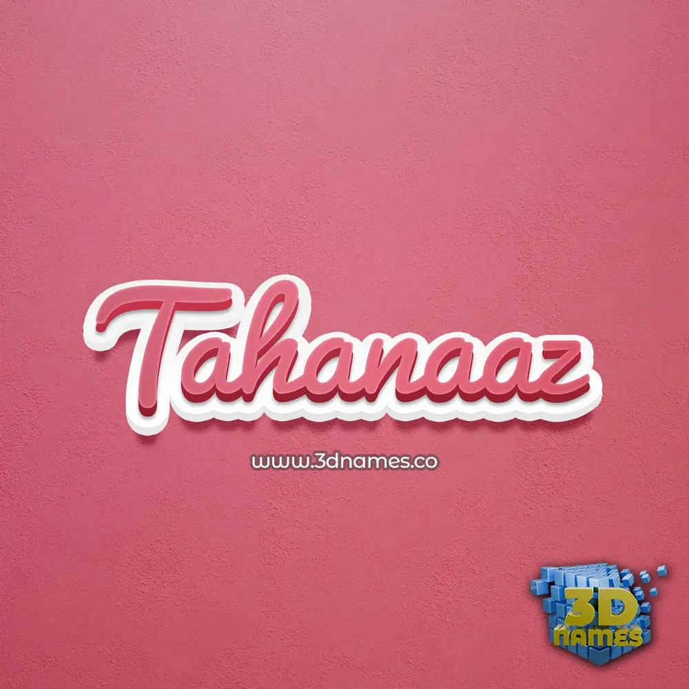 tahanaaz in Red Scribble style - 3D name wallpaper