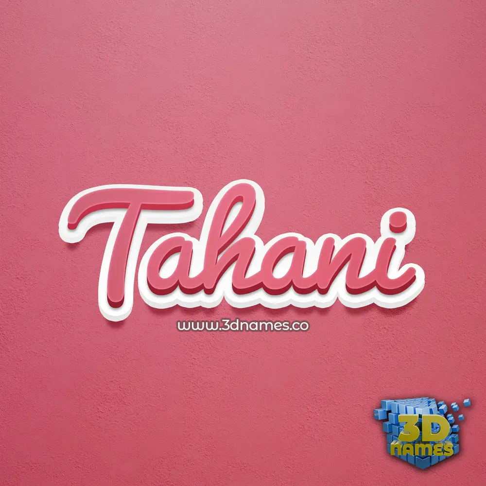 tahani in Red Scribble style - 3D name wallpaper