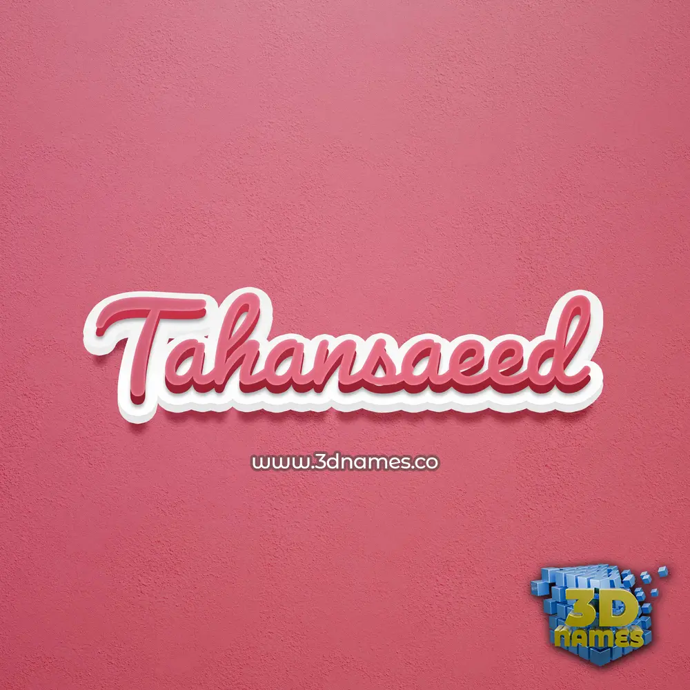 tahansaeed in Red Scribble style - 3D name wallpaper
