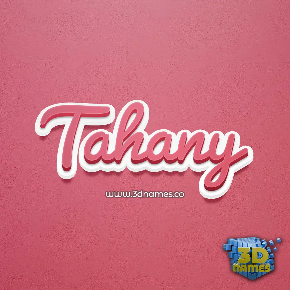 tahany in Red Scribble style - 3D name wallpaper