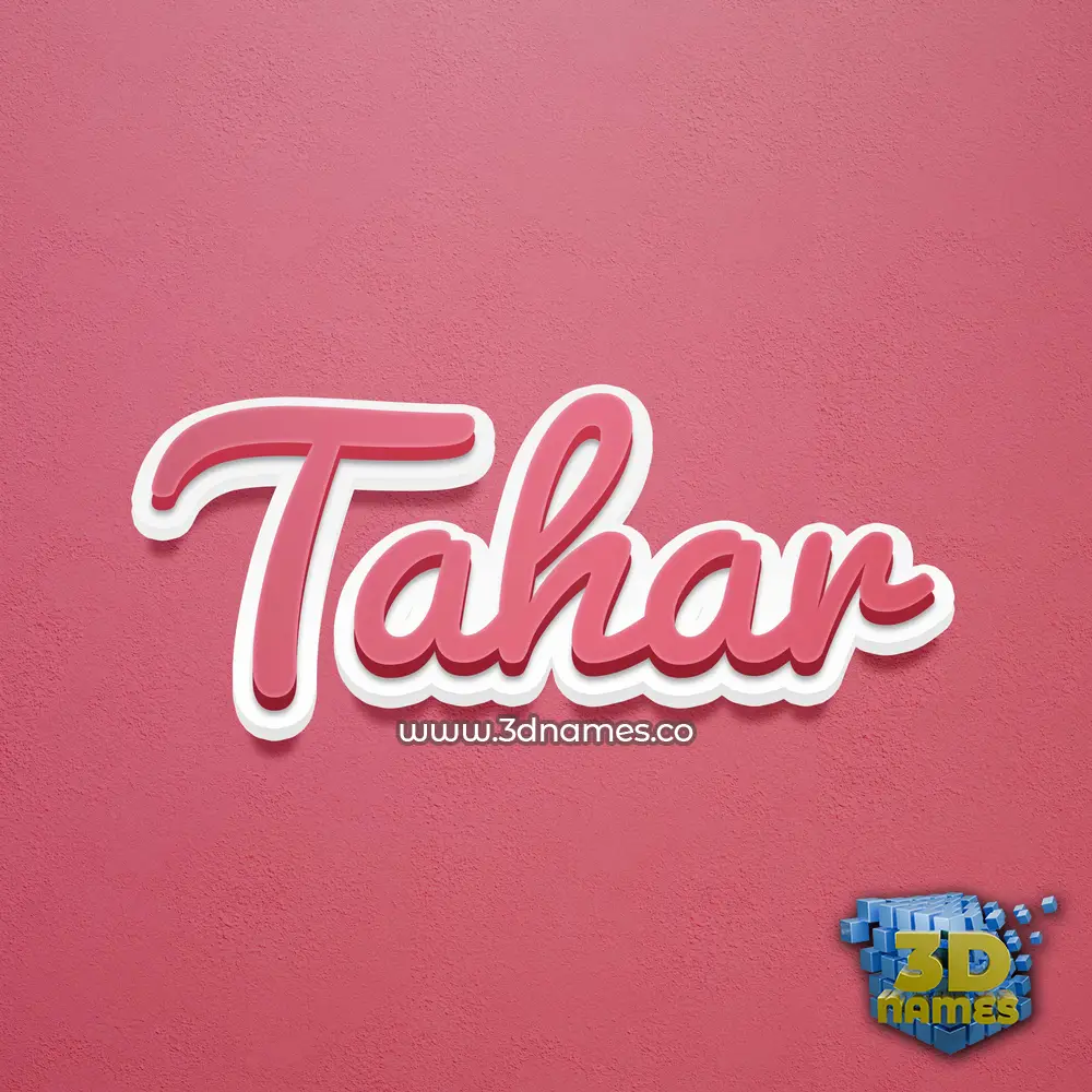 tahar in Red Scribble style - 3D name wallpaper