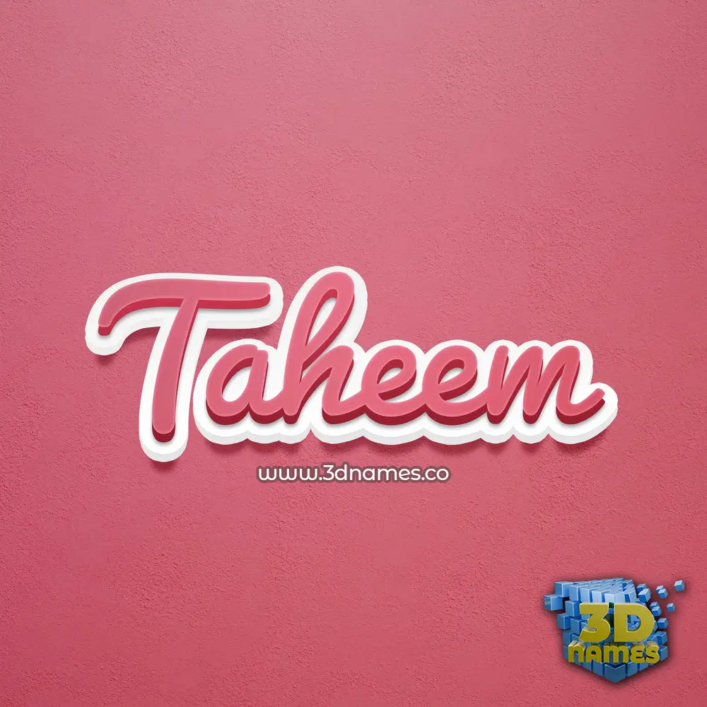 taheem in Red Scribble style - 3D name wallpaper