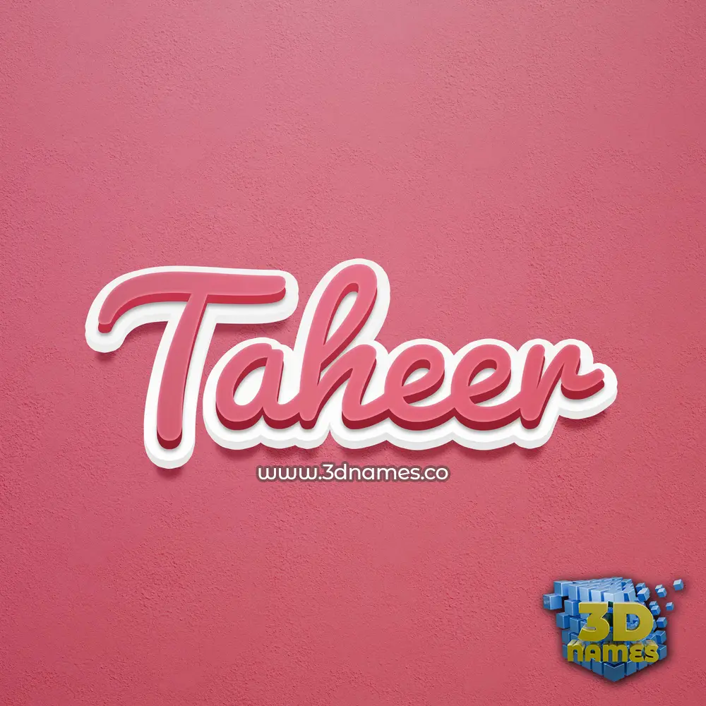 taheer in Red Scribble style - 3D name wallpaper