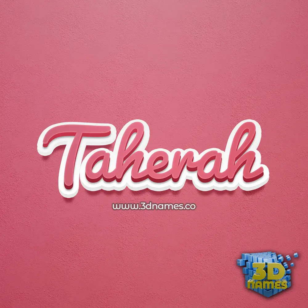 taherah in Red Scribble style - 3D name wallpaper
