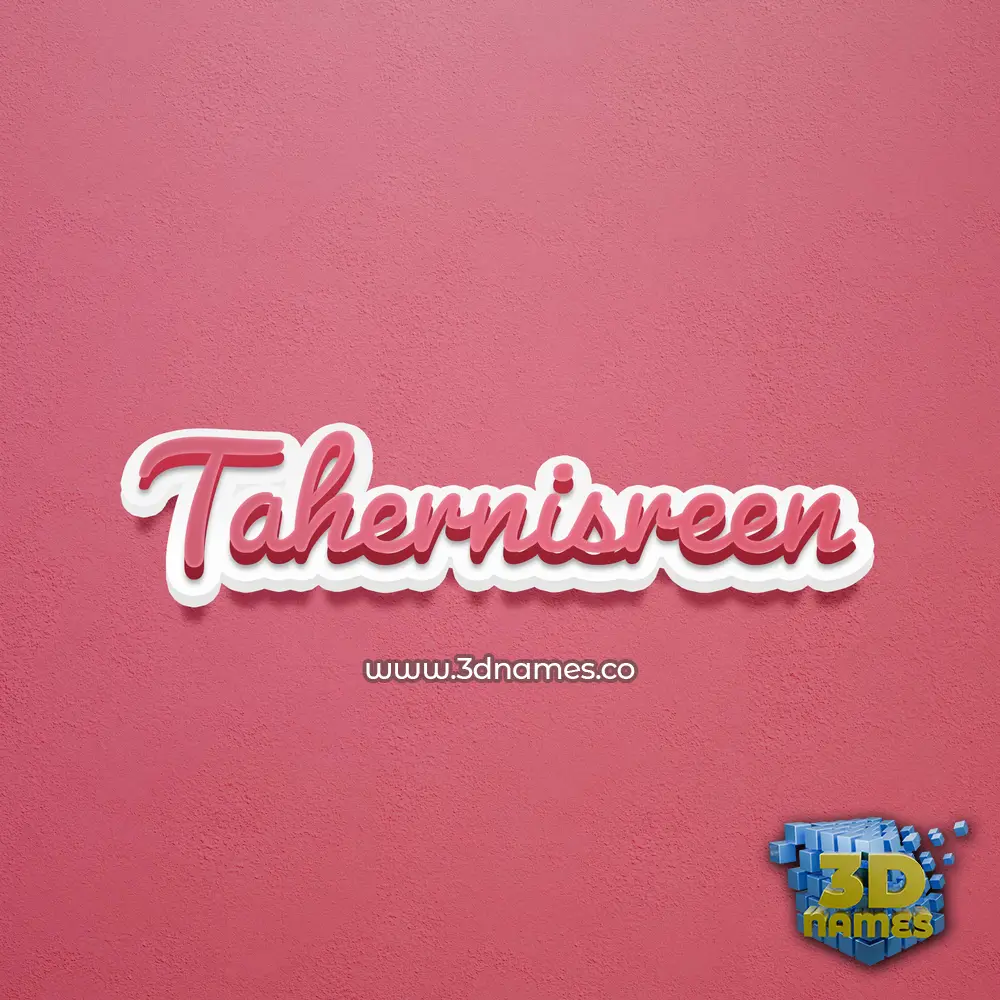 tahernisreen in Red Scribble style - 3D name wallpaper