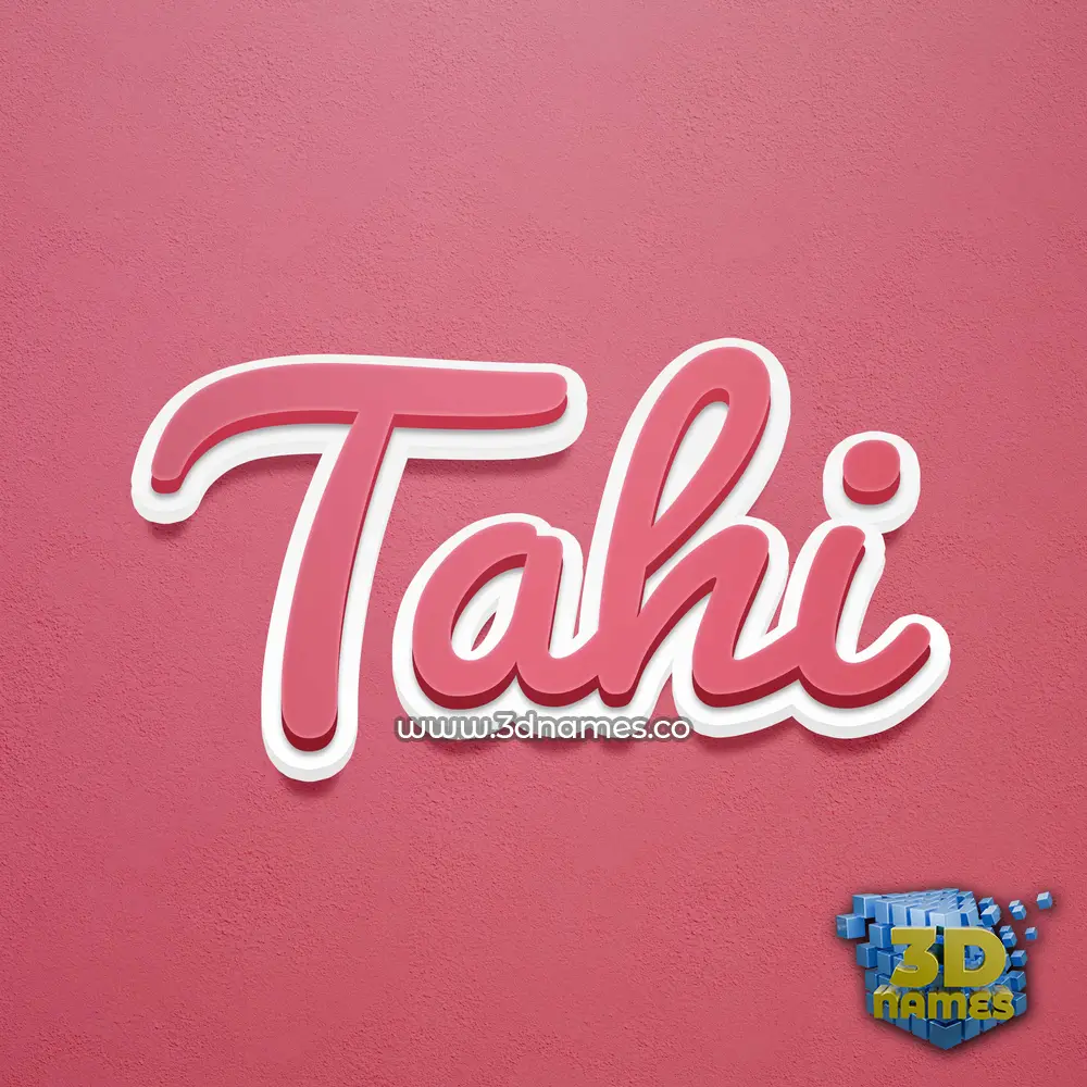 tahi in Red Scribble style - 3D name wallpaper