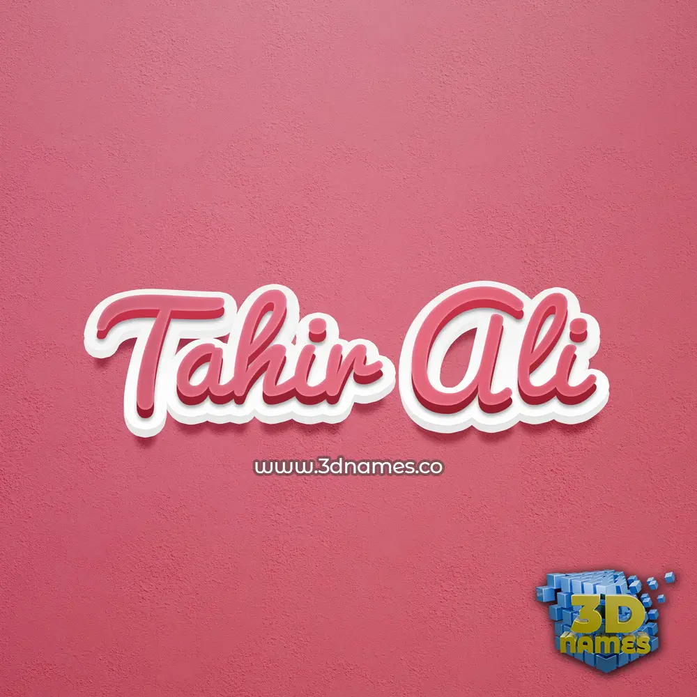 tahir ali in Red Scribble style - 3D name wallpaper