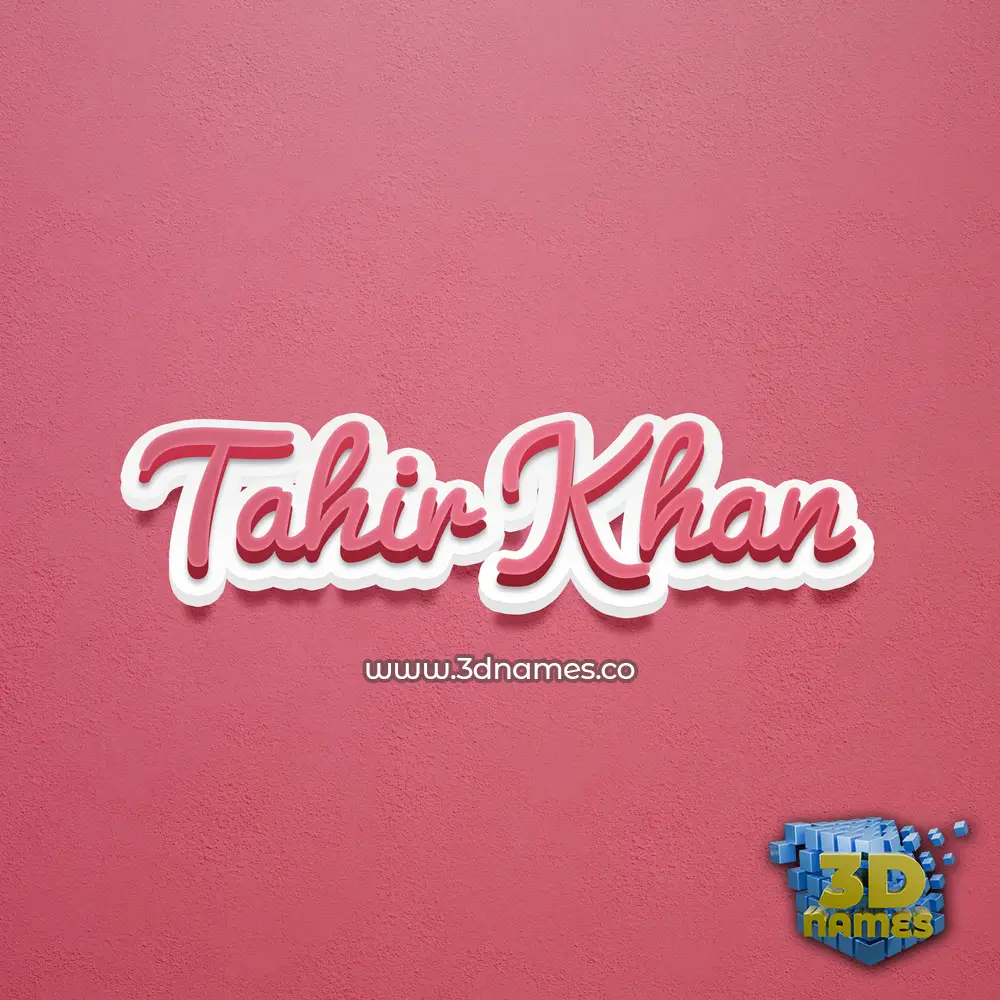 tahir khan in Red Scribble style - 3D name wallpaper