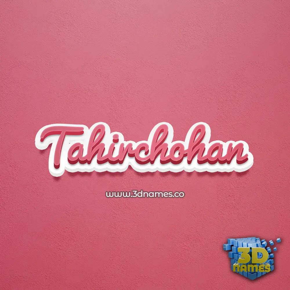 tahirchohan in Red Scribble style - 3D name wallpaper