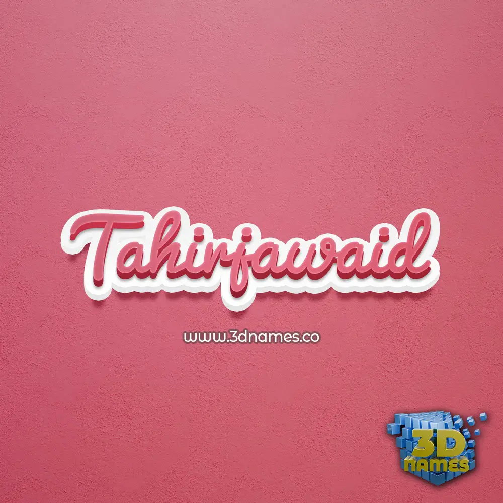 tahirjawaid in Red Scribble style - 3D name wallpaper