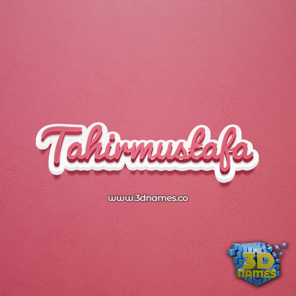 tahirmustafa in Red Scribble style - 3D name wallpaper