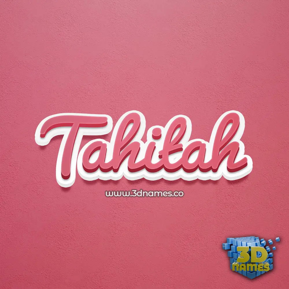tahitah in Red Scribble style - 3D name wallpaper