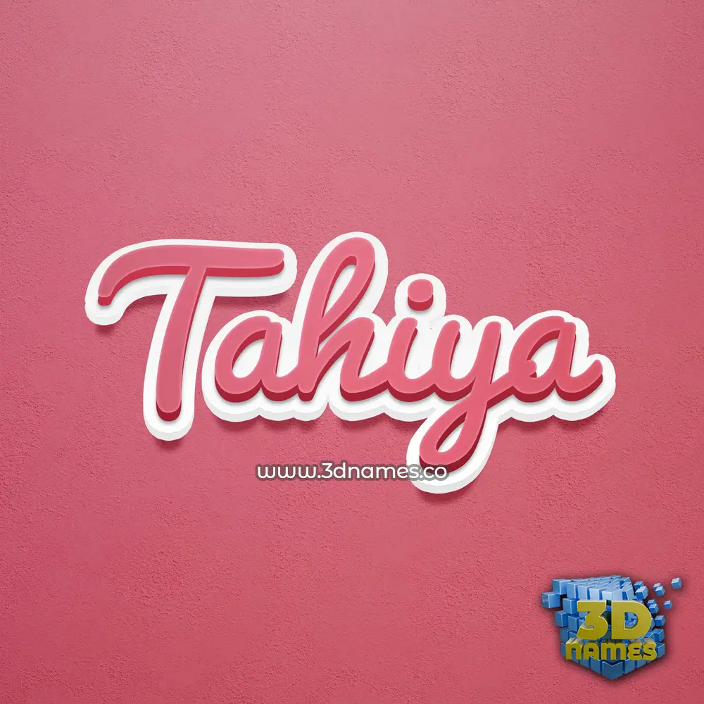 tahiya in Red Scribble style - 3D name wallpaper