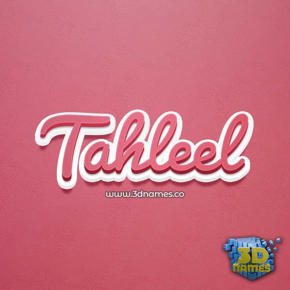 tahleel in Red Scribble style - 3D name wallpaper