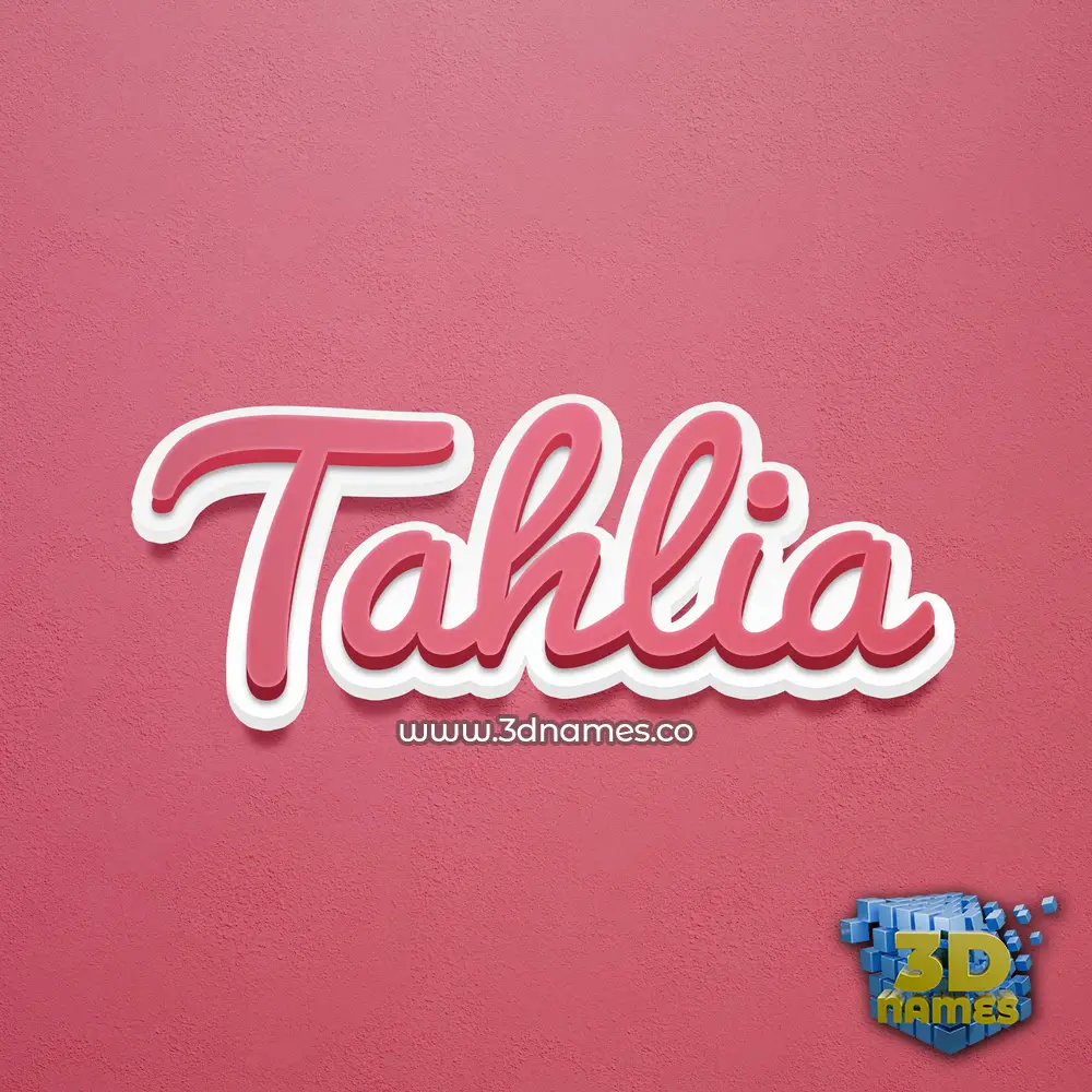 tahlia in Red Scribble style - 3D name wallpaper