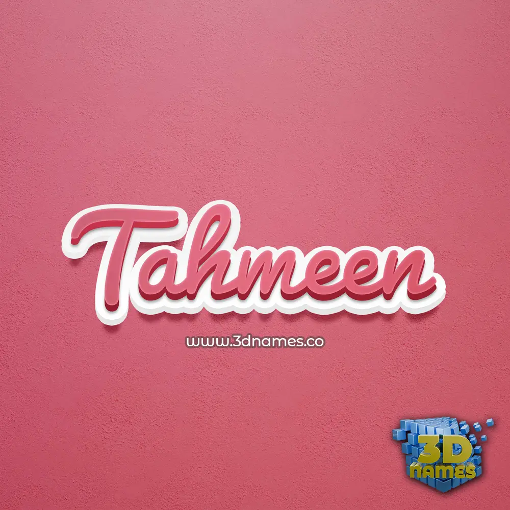 tahmeen in Red Scribble style - 3D name wallpaper