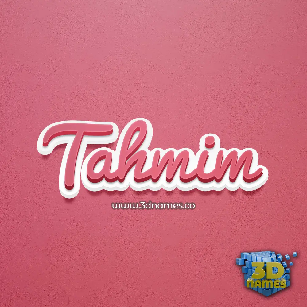 tahmim in Red Scribble style - 3D name wallpaper