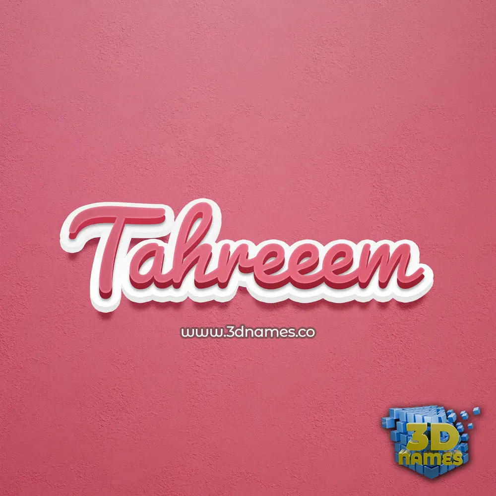 tahreeem in Red Scribble style - 3D name wallpaper