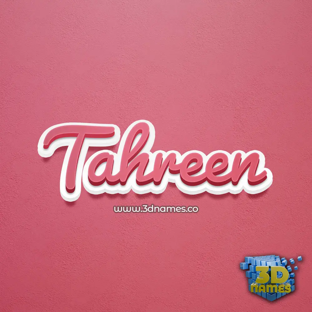 tahreen in Red Scribble style - 3D name wallpaper