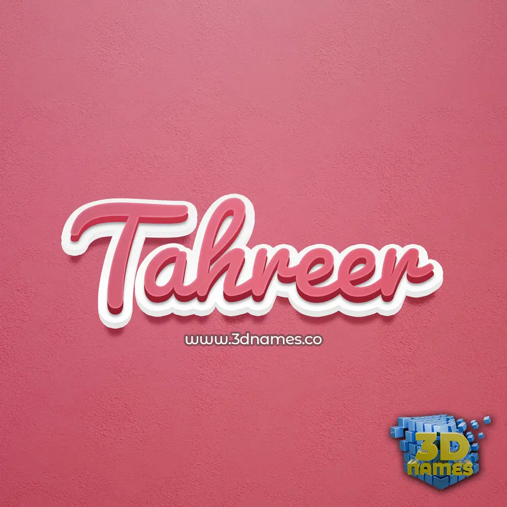 tahreer in Red Scribble style - 3D name wallpaper