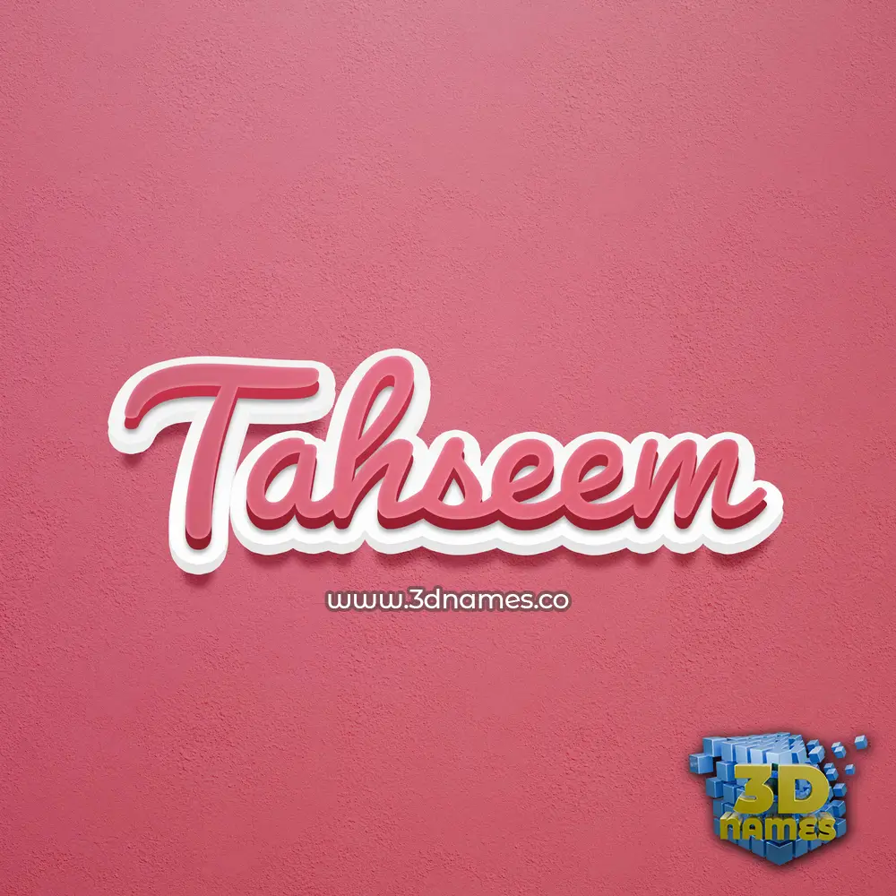 tahseem in Red Scribble style - 3D name wallpaper