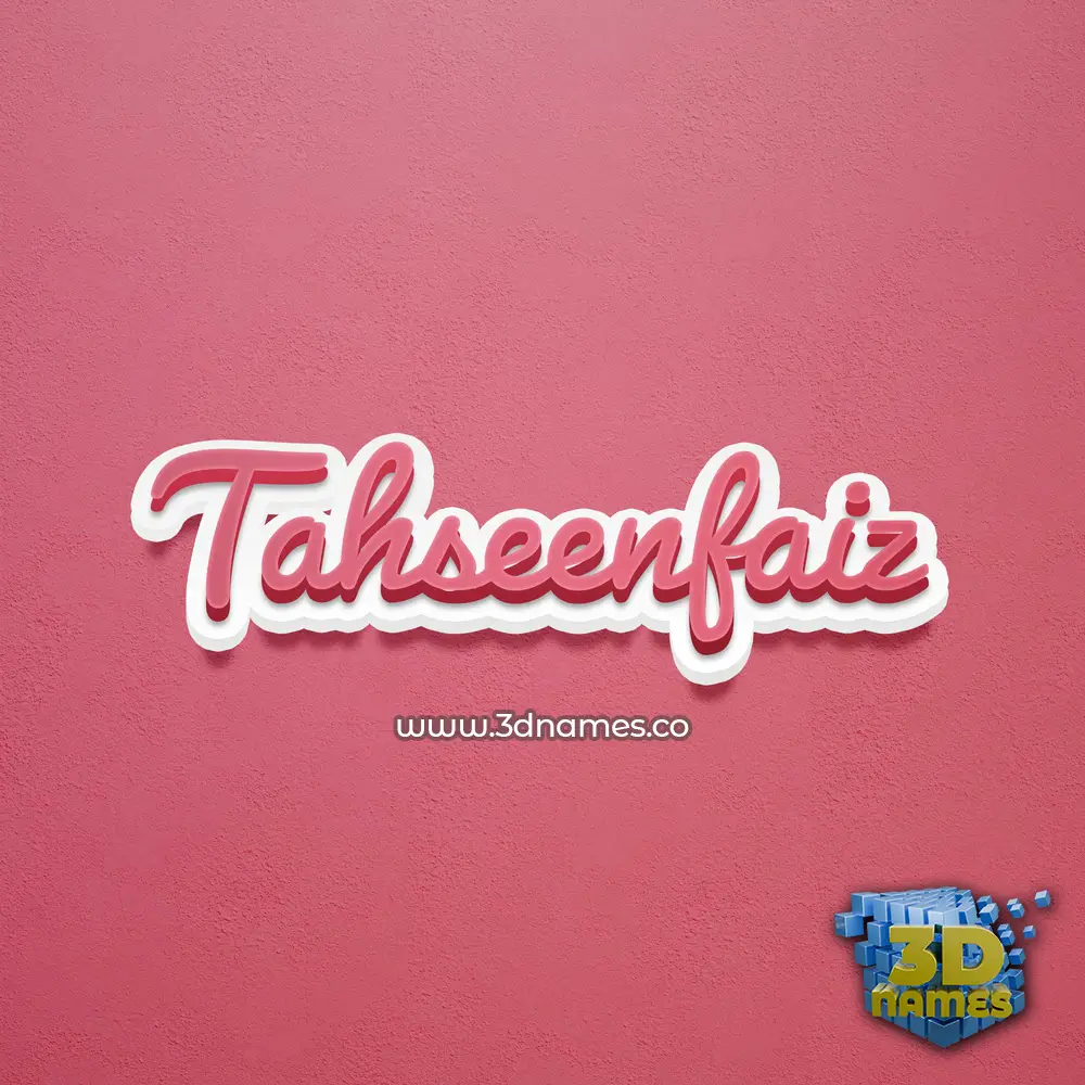 tahseenfaiz in Red Scribble style - 3D name wallpaper