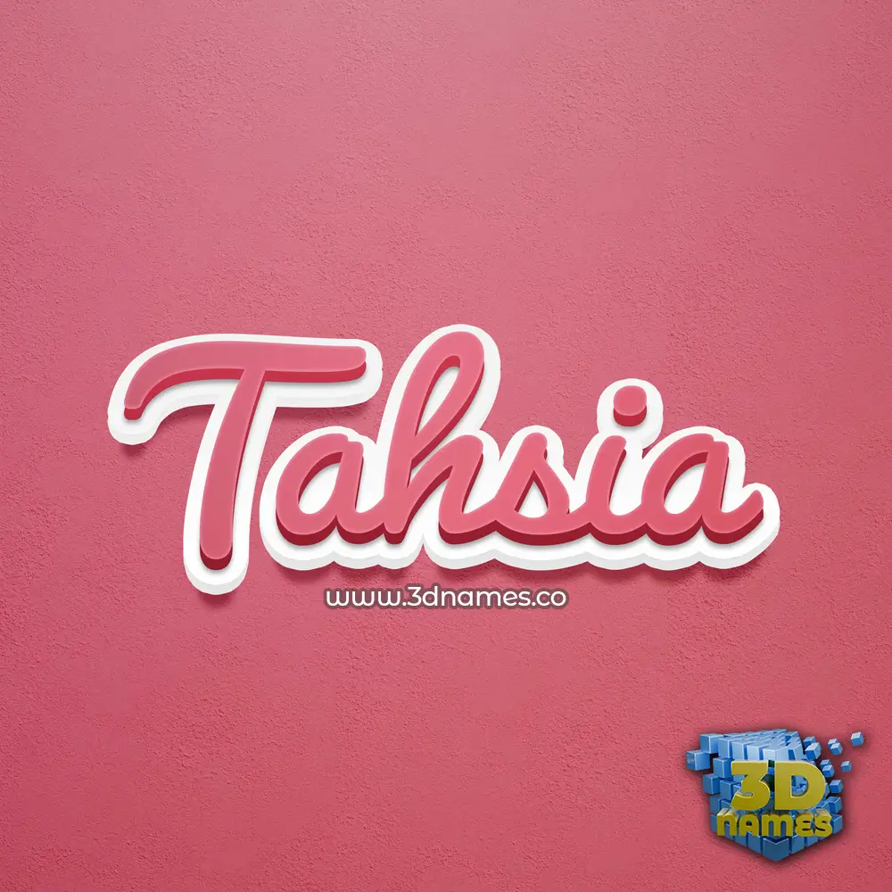 tahsia in Red Scribble style - 3D name wallpaper