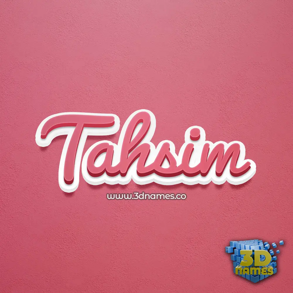 tahsim in Red Scribble style - 3D name wallpaper