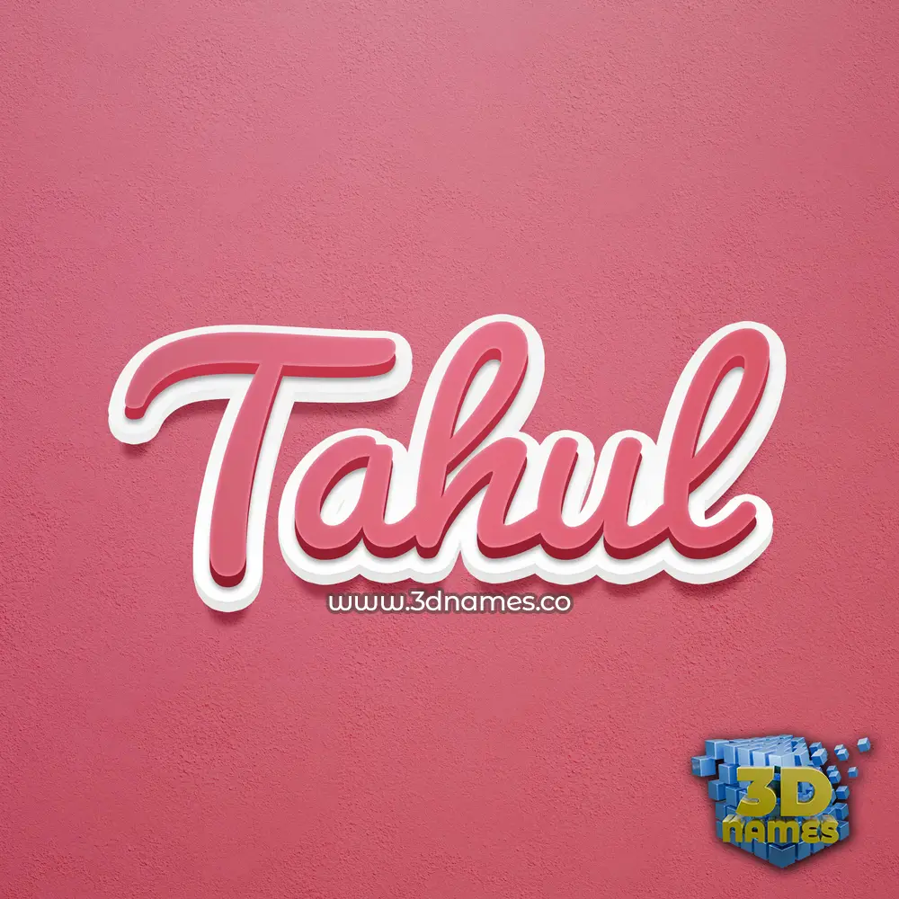 tahul in Red Scribble style - 3D name wallpaper