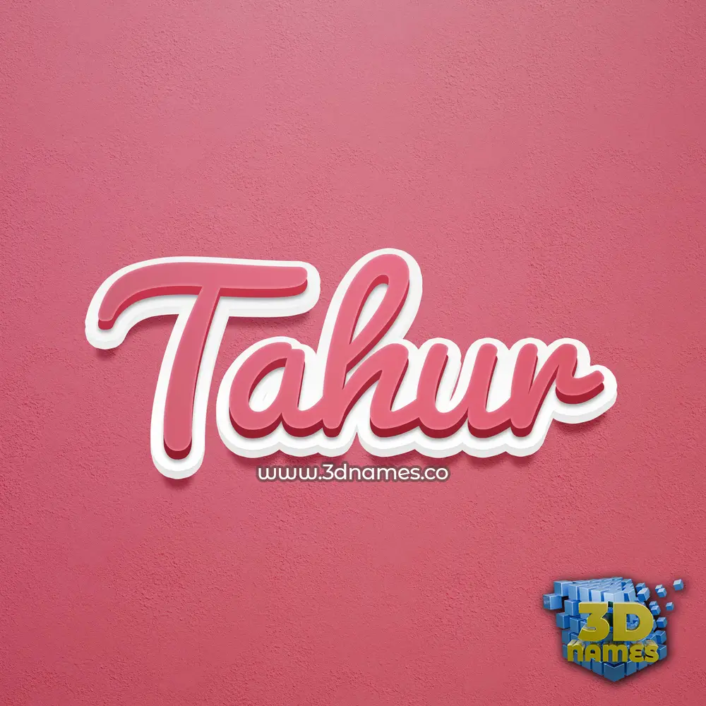 tahur in Red Scribble style - 3D name wallpaper
