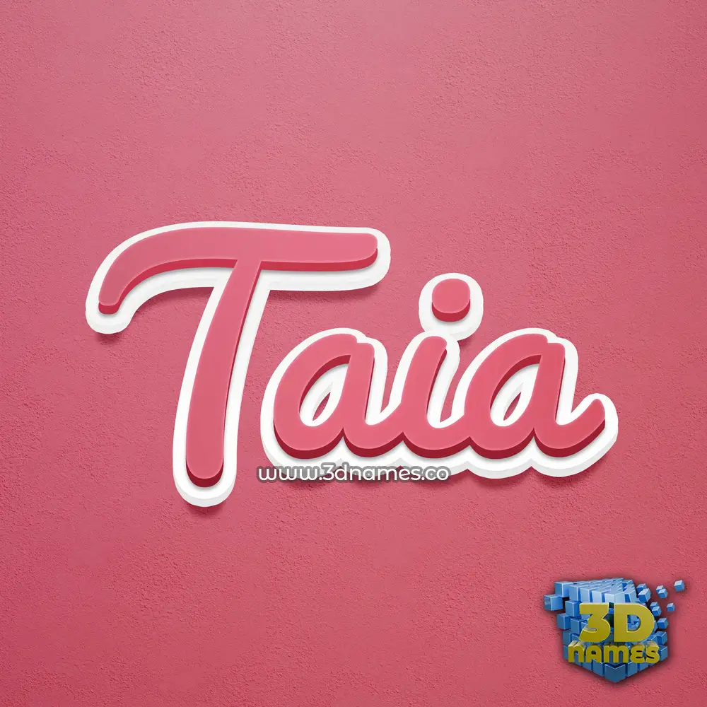 taia in Red Scribble style - 3D name wallpaper