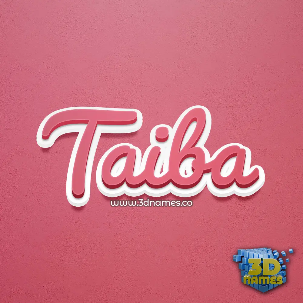 taiba in Red Scribble style - 3D name wallpaper