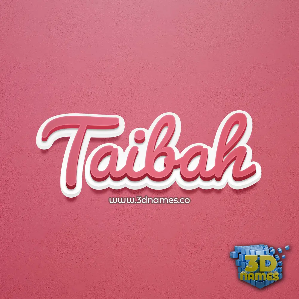taibah in Red Scribble style - 3D name wallpaper