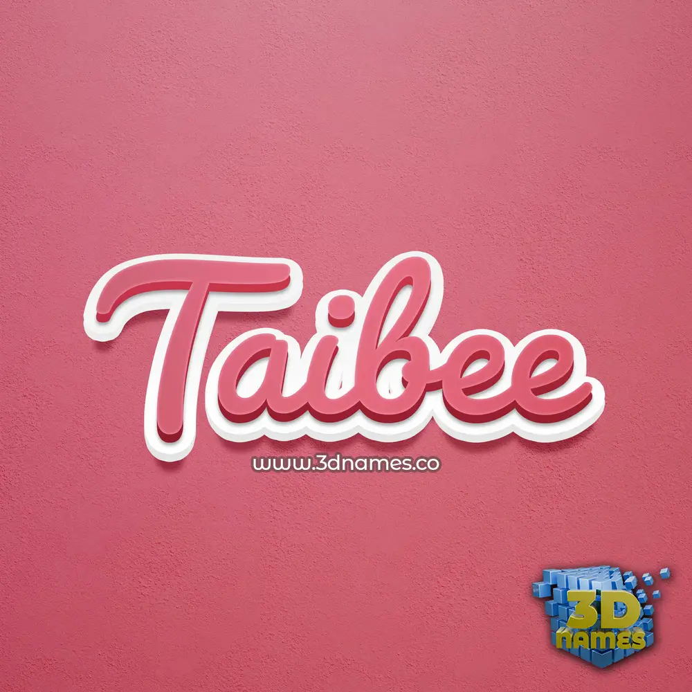 taibee in Red Scribble style - 3D name wallpaper