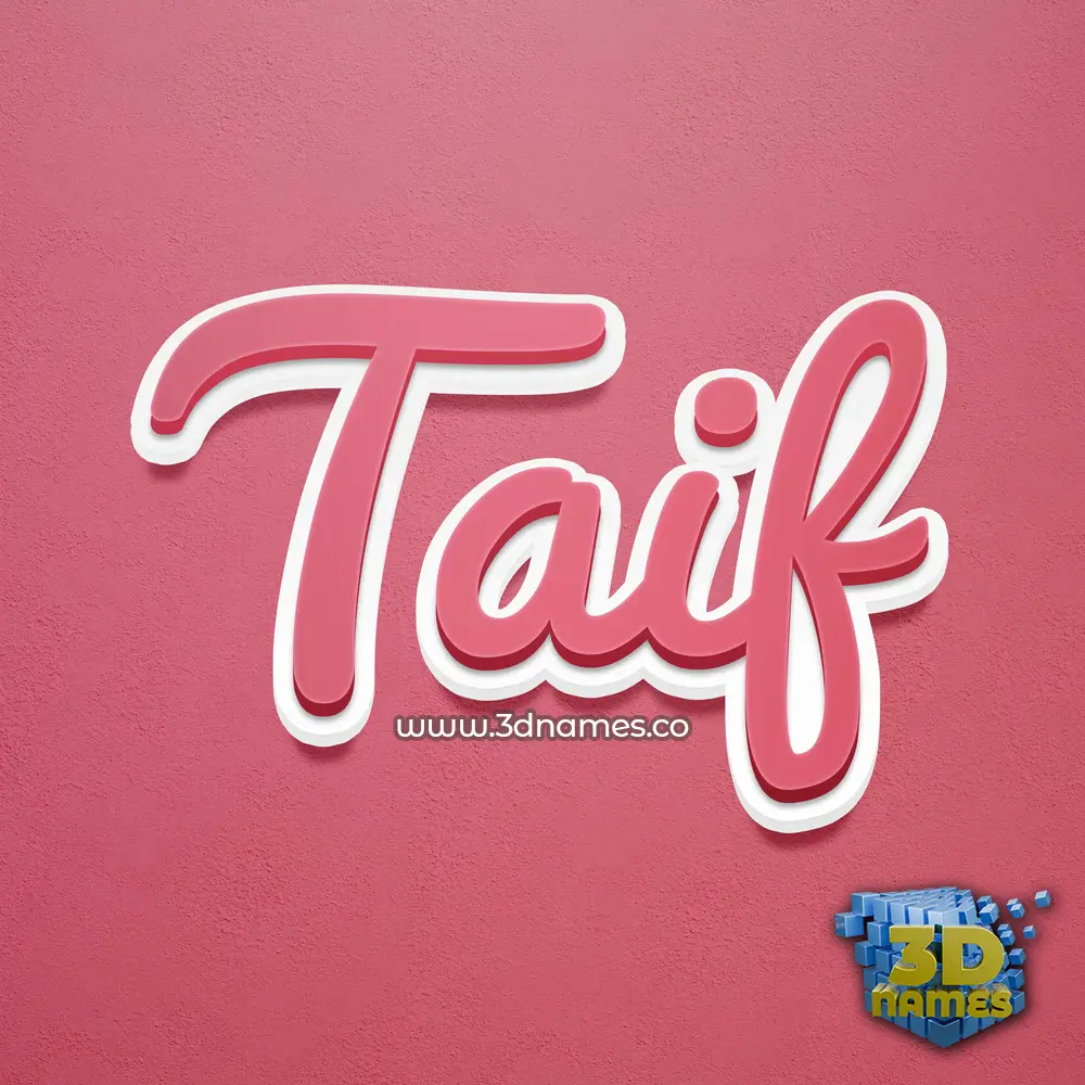 taif in Red Scribble style - 3D name wallpaper