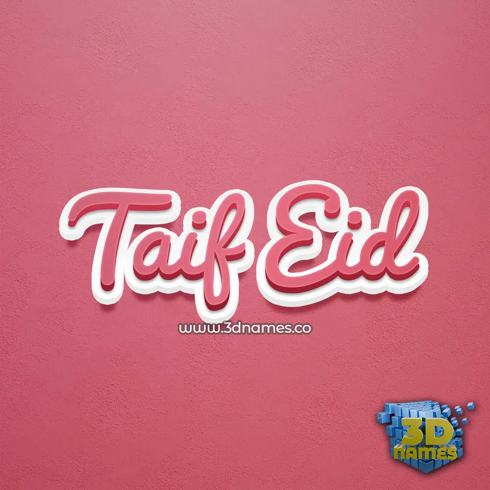 taif eid in Red Scribble style - 3D name wallpaper