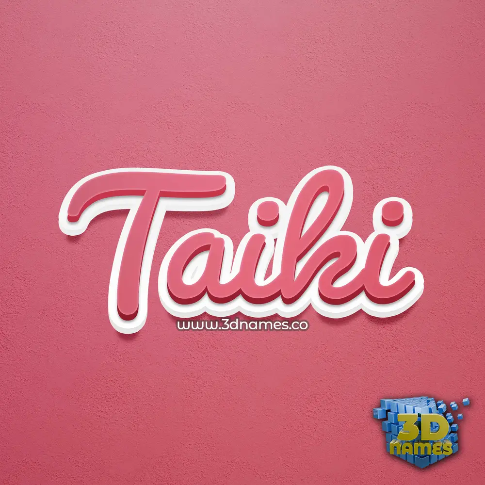 taiki in Red Scribble style - 3D name wallpaper