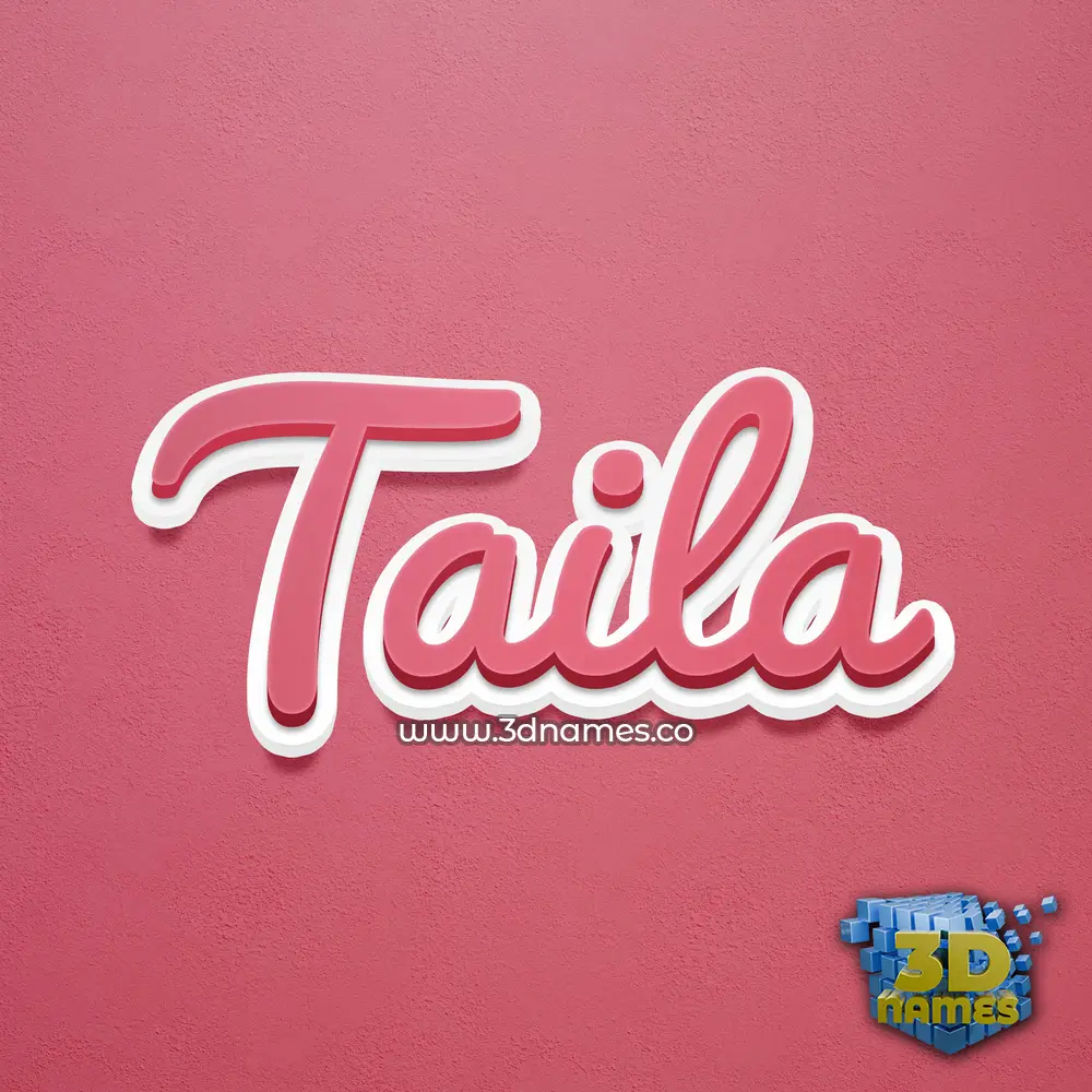 taila in Red Scribble style - 3D name wallpaper