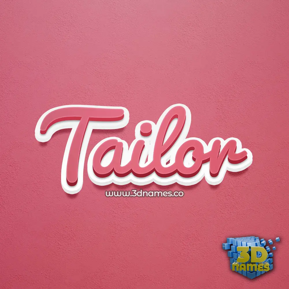 tailor in Red Scribble style - 3D name wallpaper