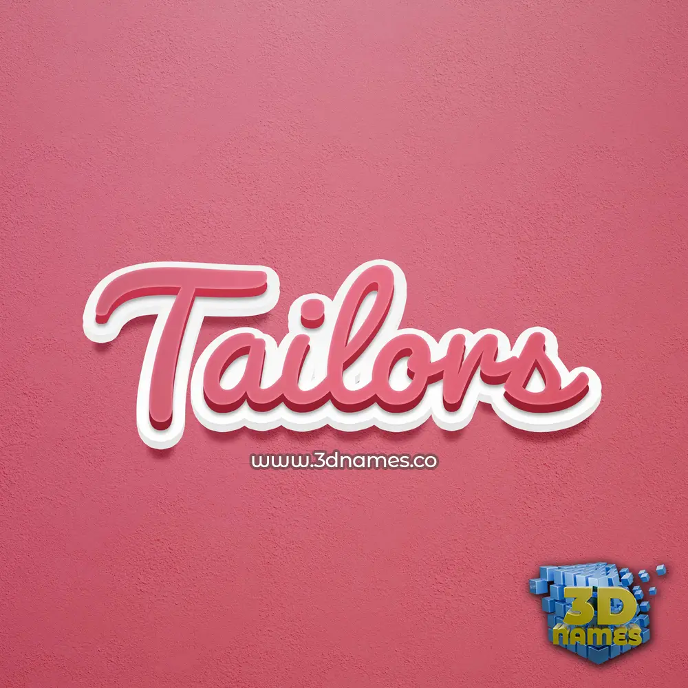tailors in Red Scribble style - 3D name wallpaper