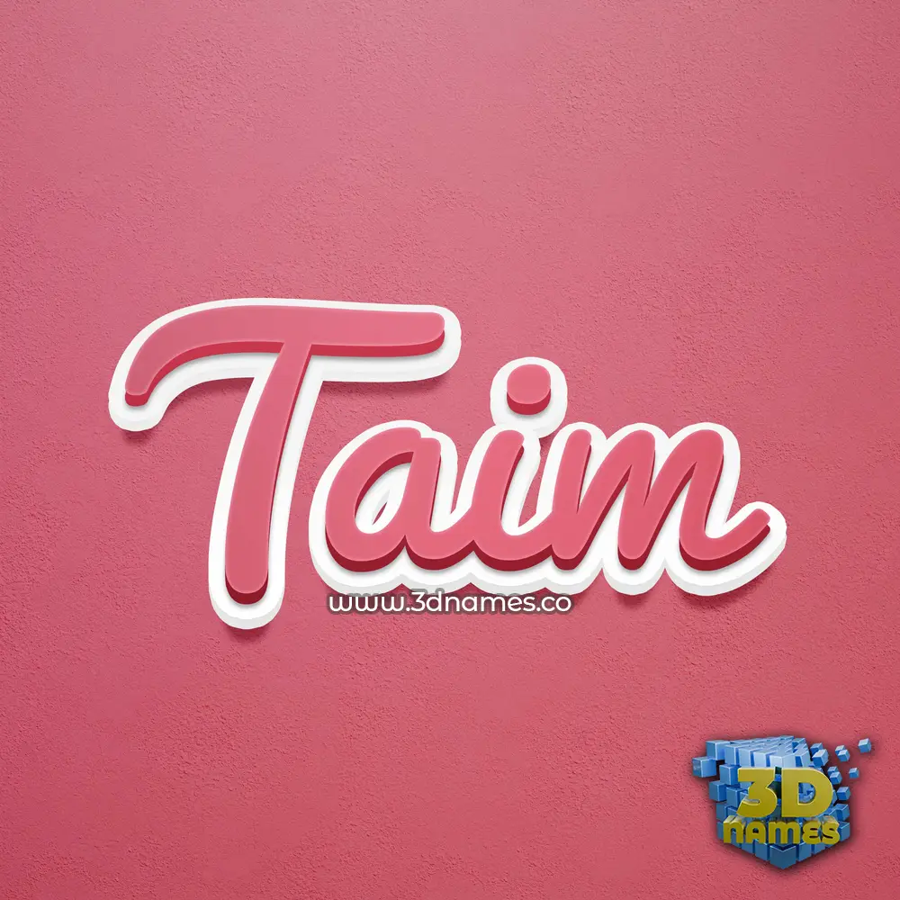 taim in Red Scribble style - 3D name wallpaper